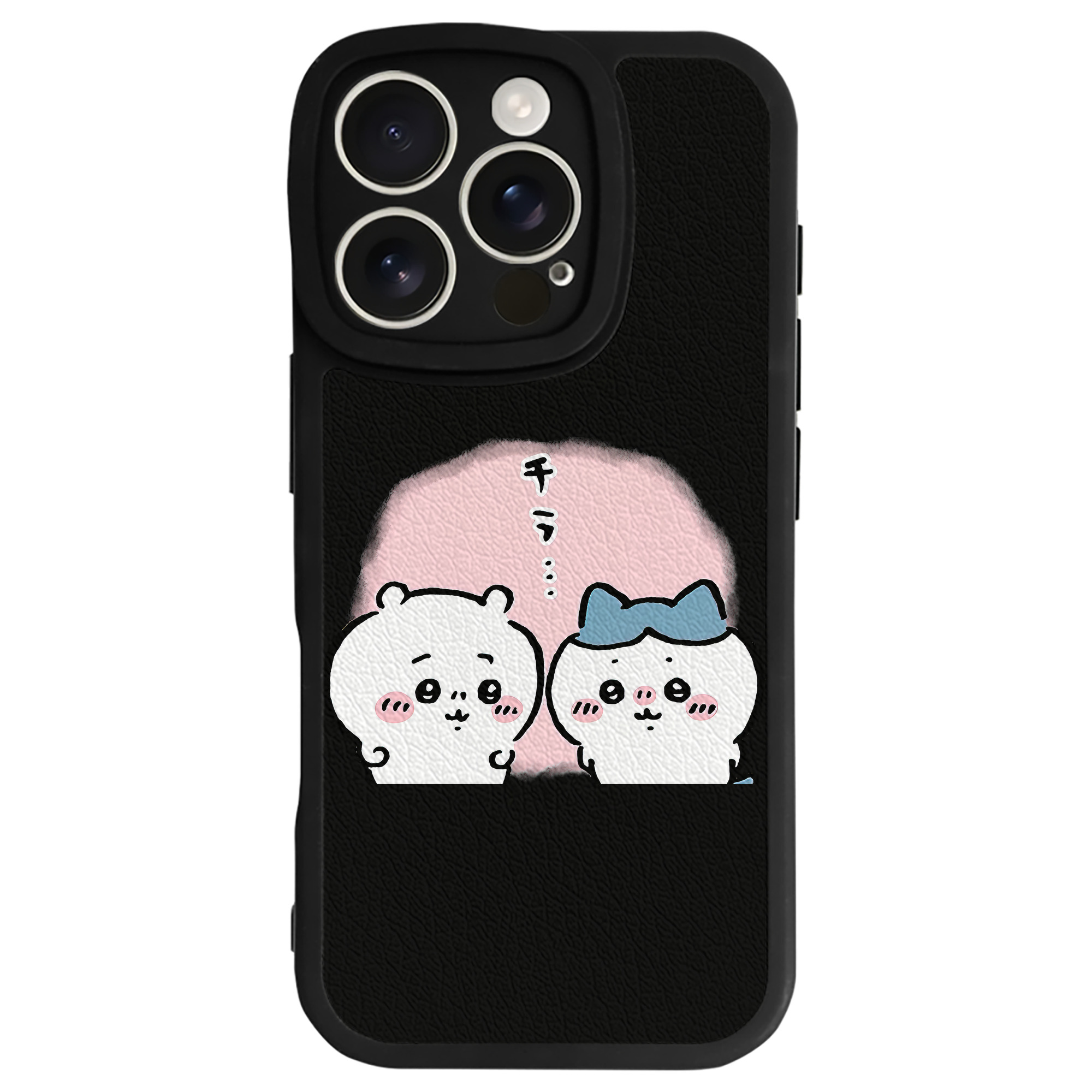 （画像用） ちいかわ ハチワレ Chii-kawa hachiware 【iPhone 16シリーズ対応】シリコンスマホケース（レザー調） 材質：シリコン
